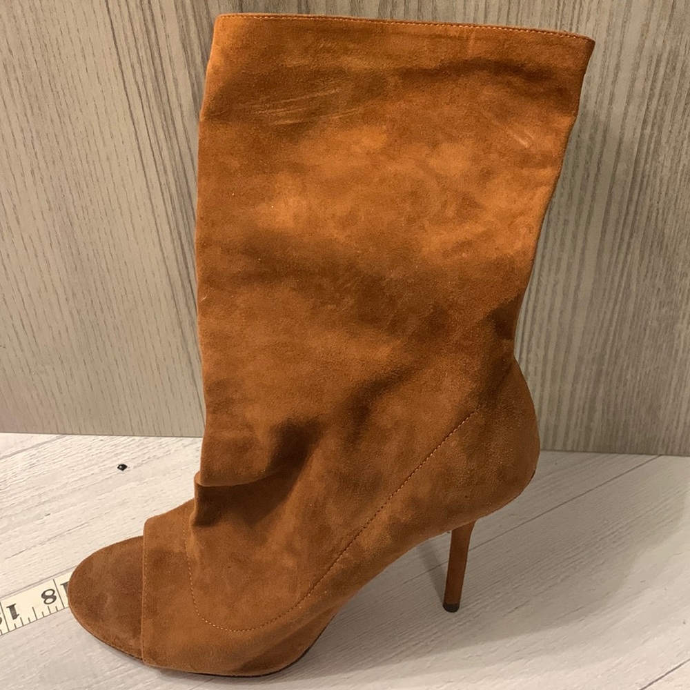 Aquazzura Brown Open Toe Suede Boots